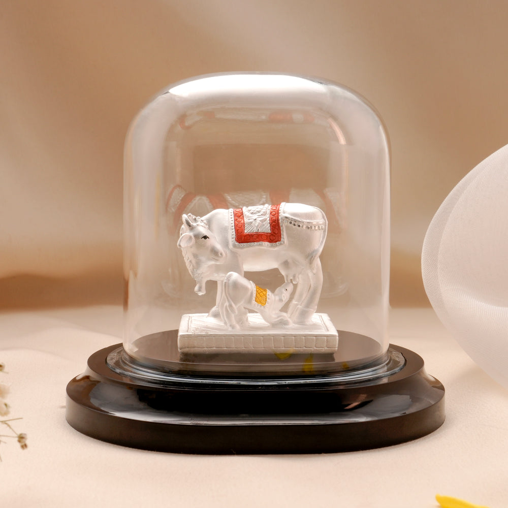 Shining Cow and Calf Silver Idol
