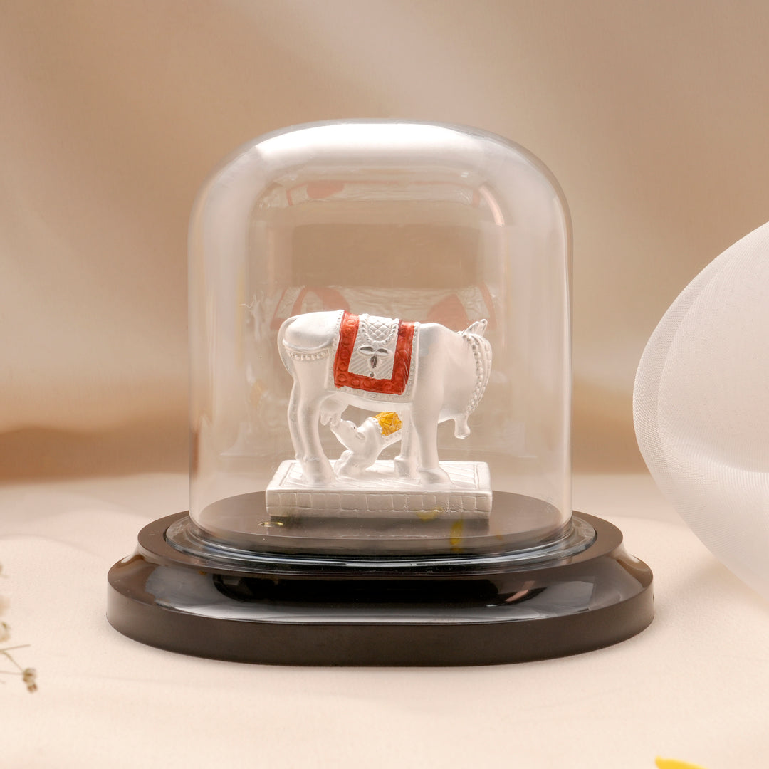 Shining Cow and Calf Silver Idol