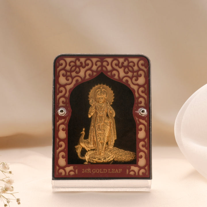 Lord Murugan Gold Leaf Frame