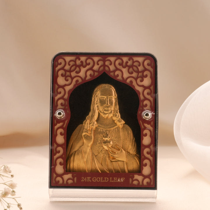 Gold Leaf Jesus Photo Frame