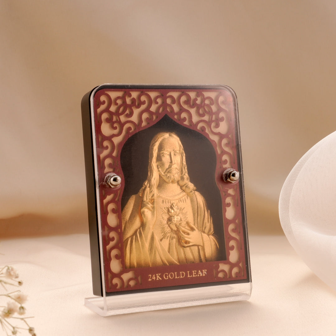 Gold Leaf Jesus Photo Frame