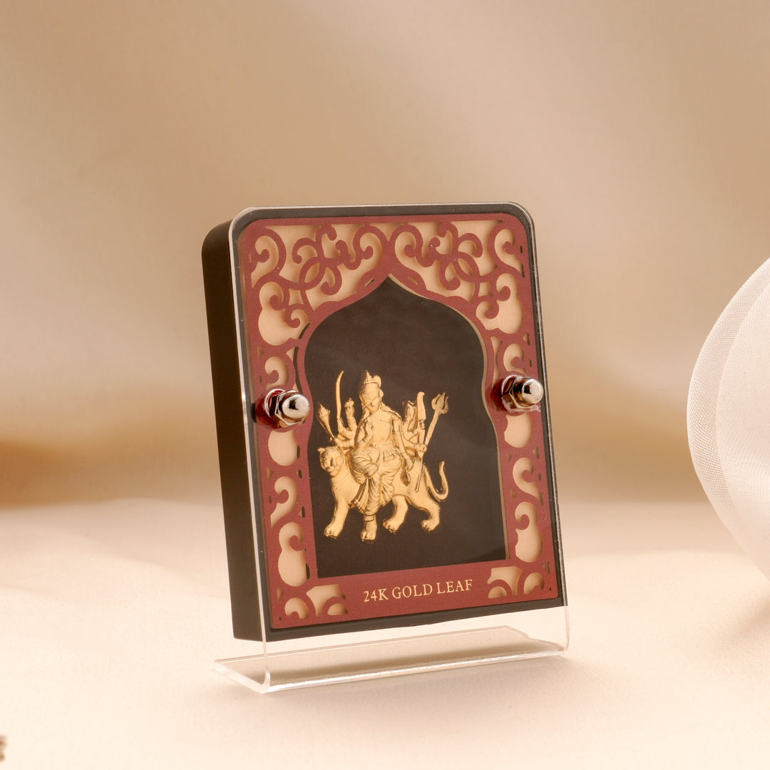 Shri Durga Gold Leaf Frame