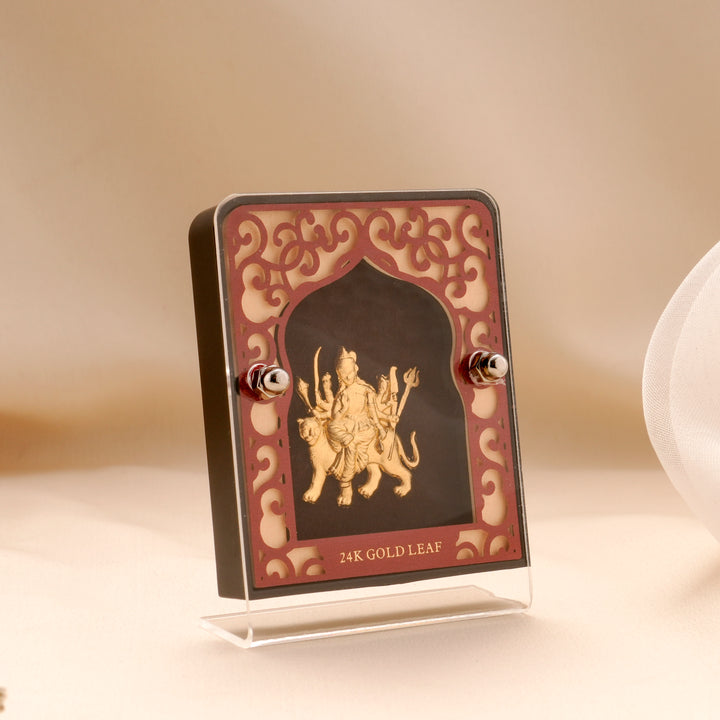 Shri Durga Gold Leaf Frame