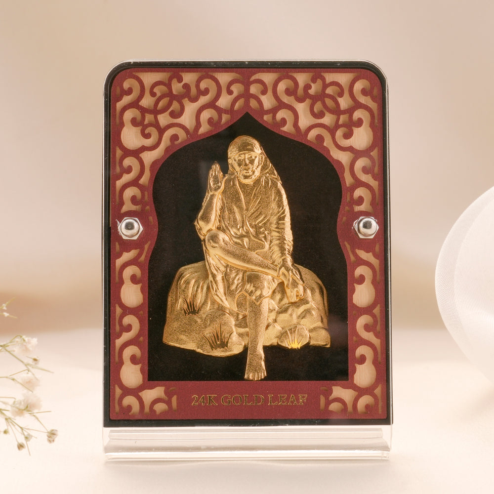 God Shirdi Sai Baba Gold Leaf Frame