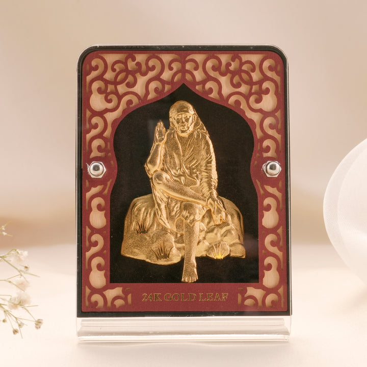 God Shirdi Sai Baba Gold Leaf Frame