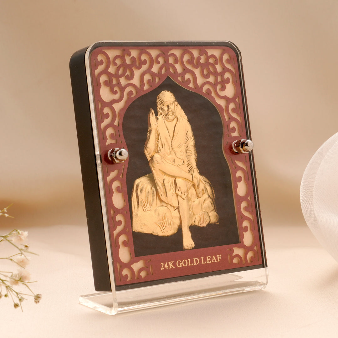 God Shirdi Sai Baba Gold Leaf Frame