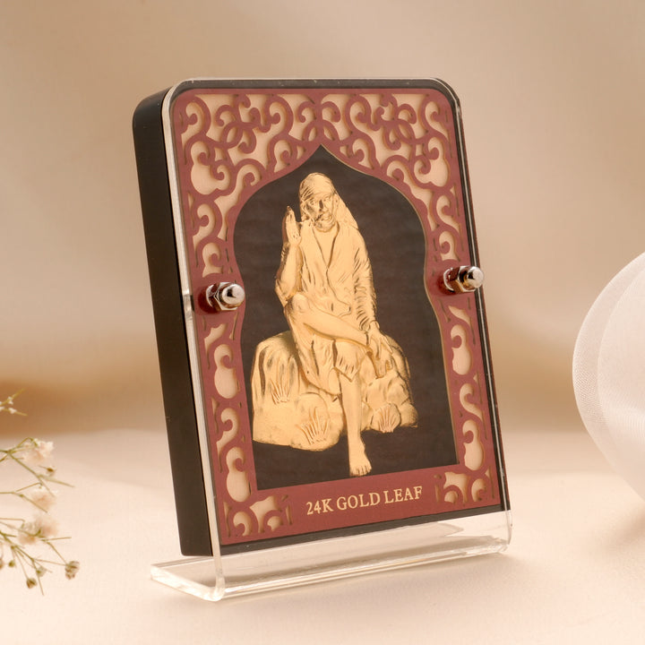 God Shirdi Sai Baba Gold Leaf Frame