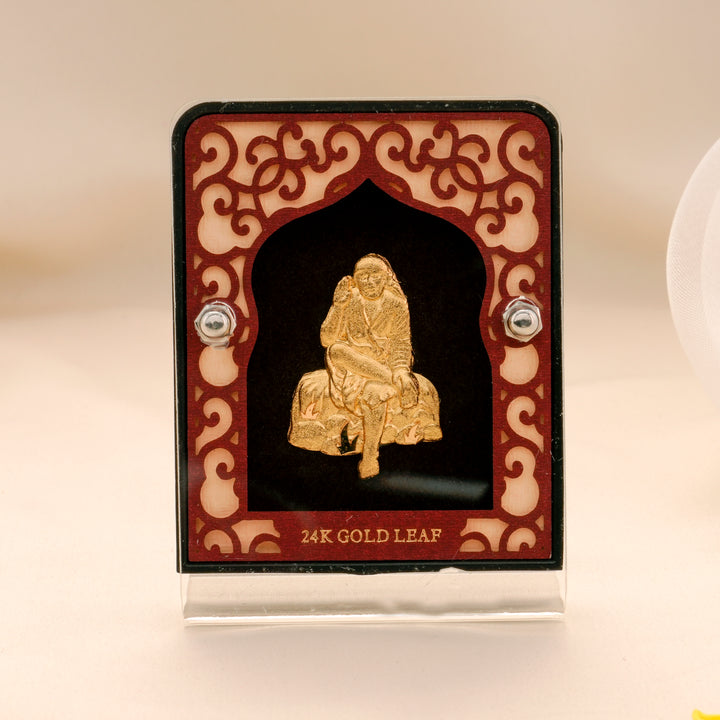 Divine Sai Baba Gold Leaf Photo Frame