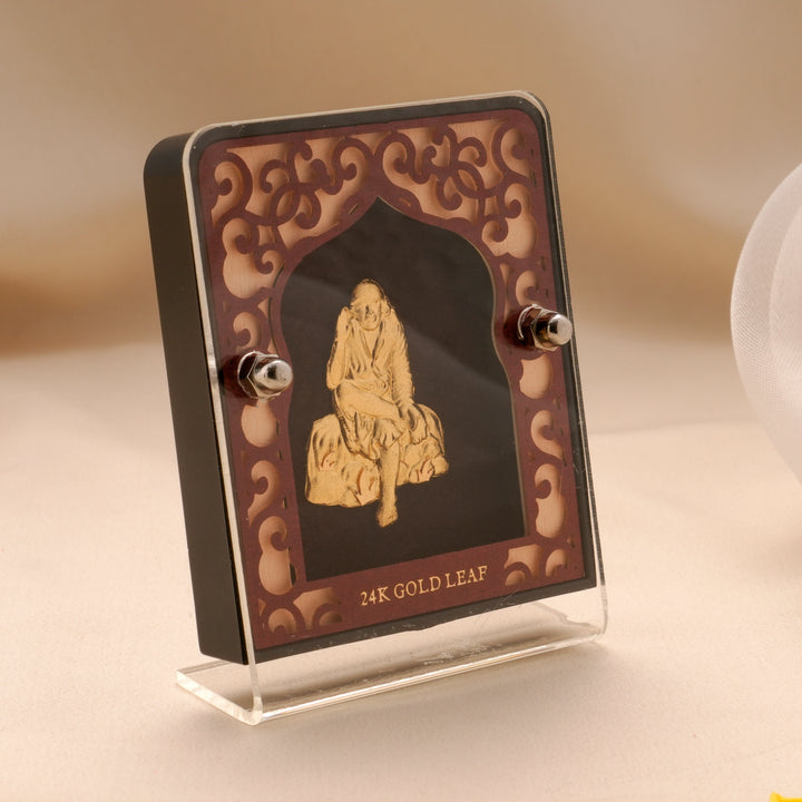 Divine Sai Baba Gold Leaf Photo Frame