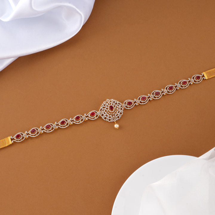 Ruby with Floral Design Swarovski Oddiyanam