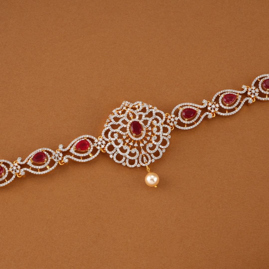 Ruby with Floral Design Swarovski Oddiyanam