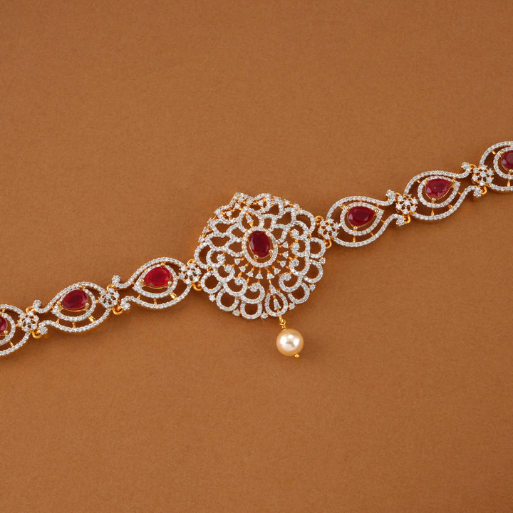Ruby with Floral Design Swarovski Oddiyanam