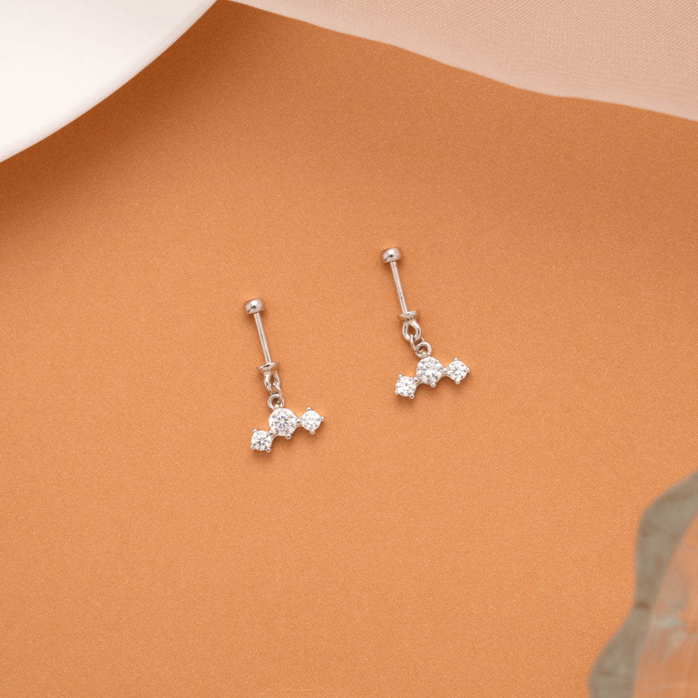 Minimal Triple Stone Silver Koppu