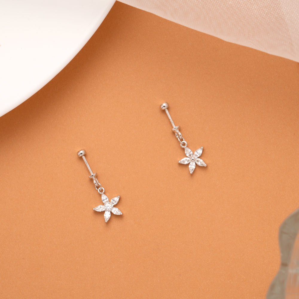Crystal Flower Design Silver Koppu