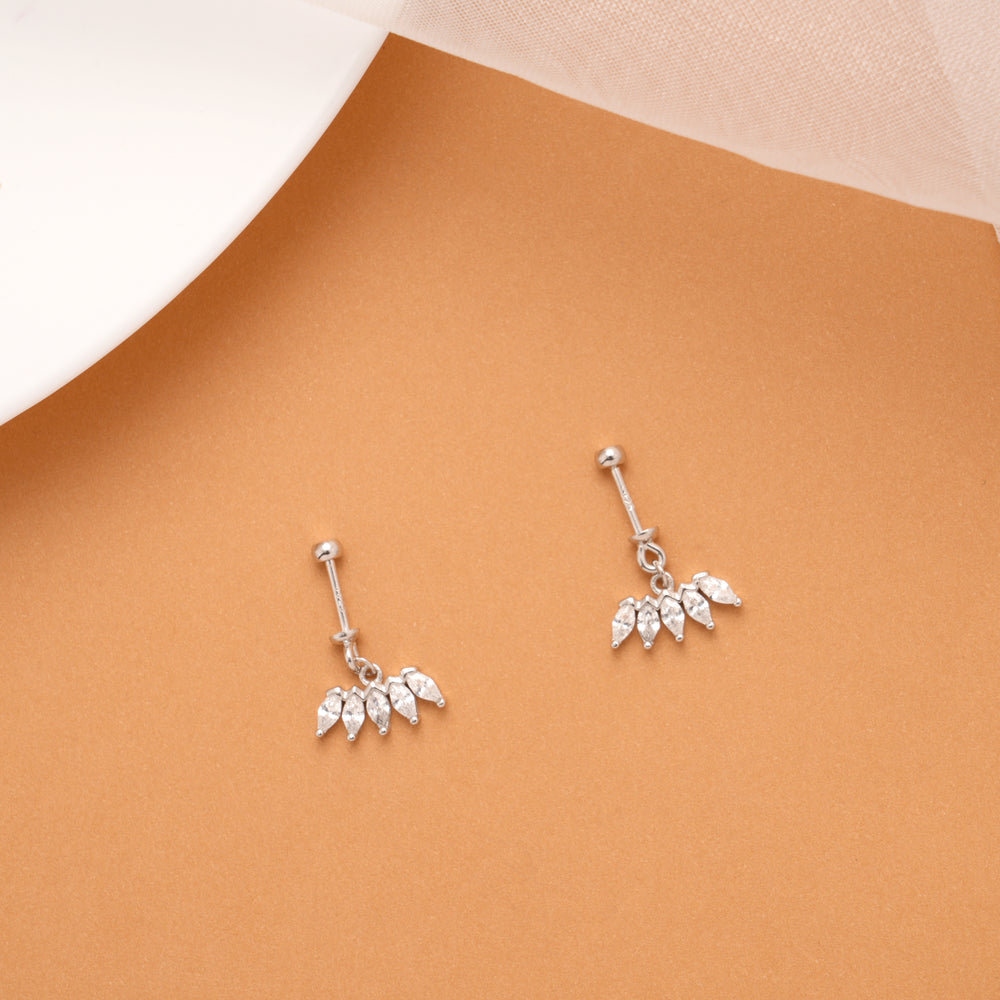 Vibrant Five Leaf Drops Silver Koppu