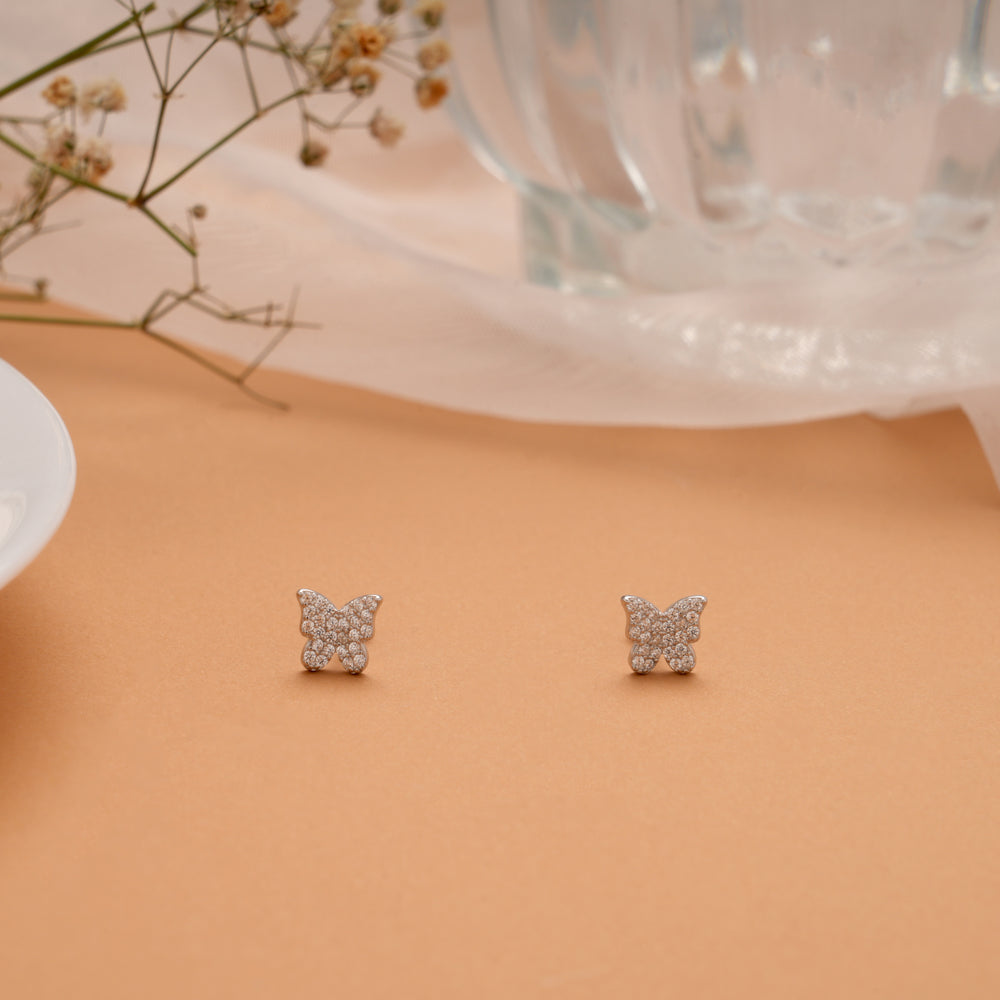 Majestic Butterfly Stone Silver Koppu