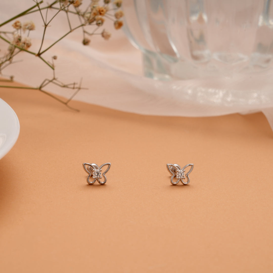 Classic Butterfly Motif Silver Koppu