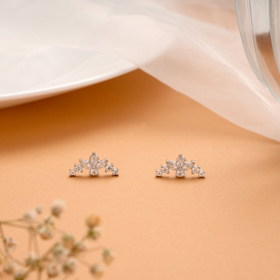 Minimalist Crown Design Stone Silver Koppu
