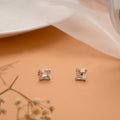 Crystal Baguette Stone Square Silver Koppu