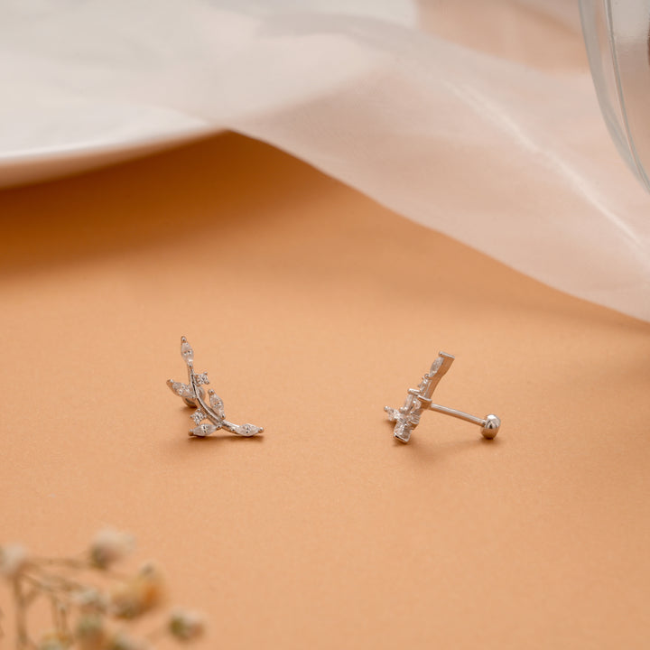 Ethnic Leaf Crawler Silver Koppu