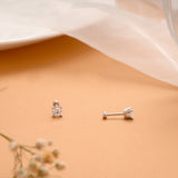 Vibrant Four Prong Crystal Silver Koppu