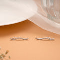 Beautiful Wave Design Silver Ear Climbers