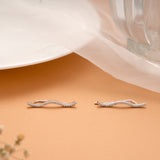 Beautiful Wave Design Silver Ear Climbers