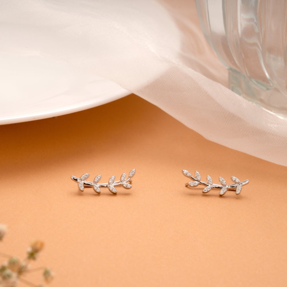 Minimalist Silver Leaf Branch Climber