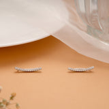 Beautiful Sparkling Line Silver Ear Climbers