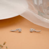 Elegant Wave Design Silver Ear Climber