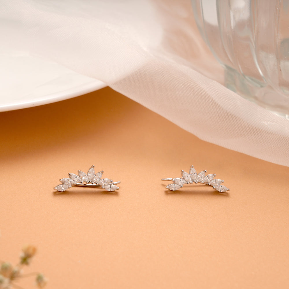Minimalist Marquise Stone Silver Climber