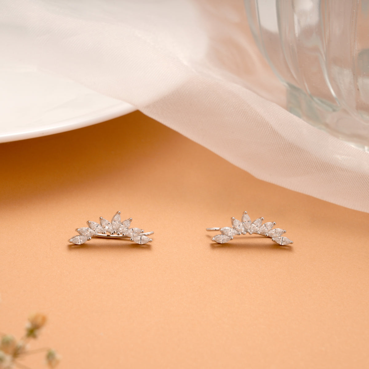 Minimalist Marquise Stone Silver Climber