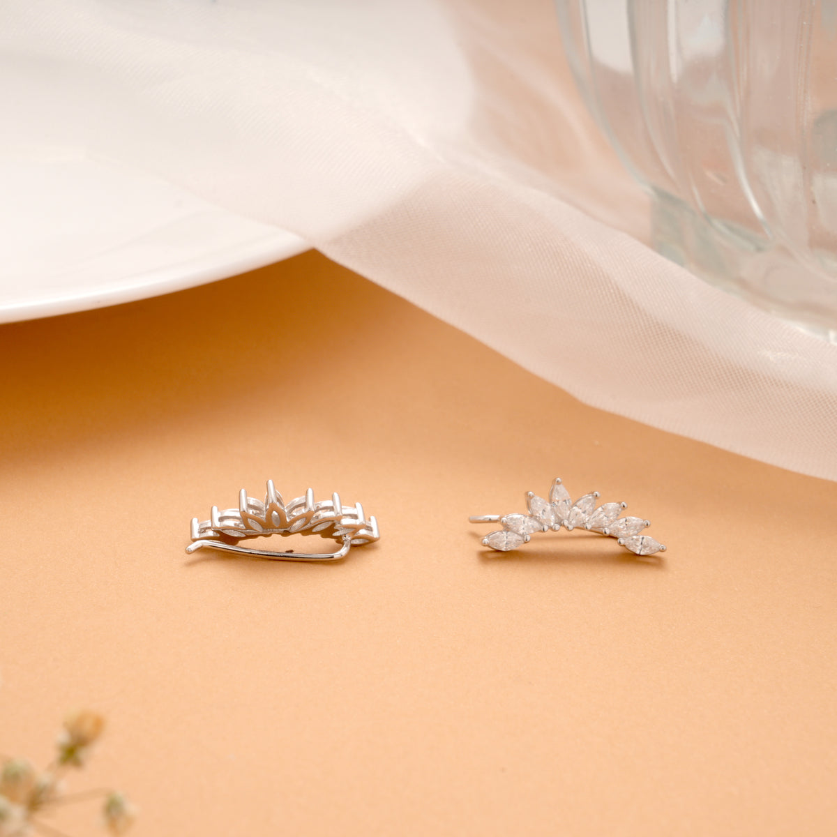 Minimalist Marquise Stone Silver Climber