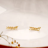 Trendy Crystal Flower Leaf Golden Climber