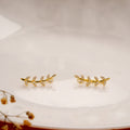 Minimalist Silver Leaf Branch Golden Climber