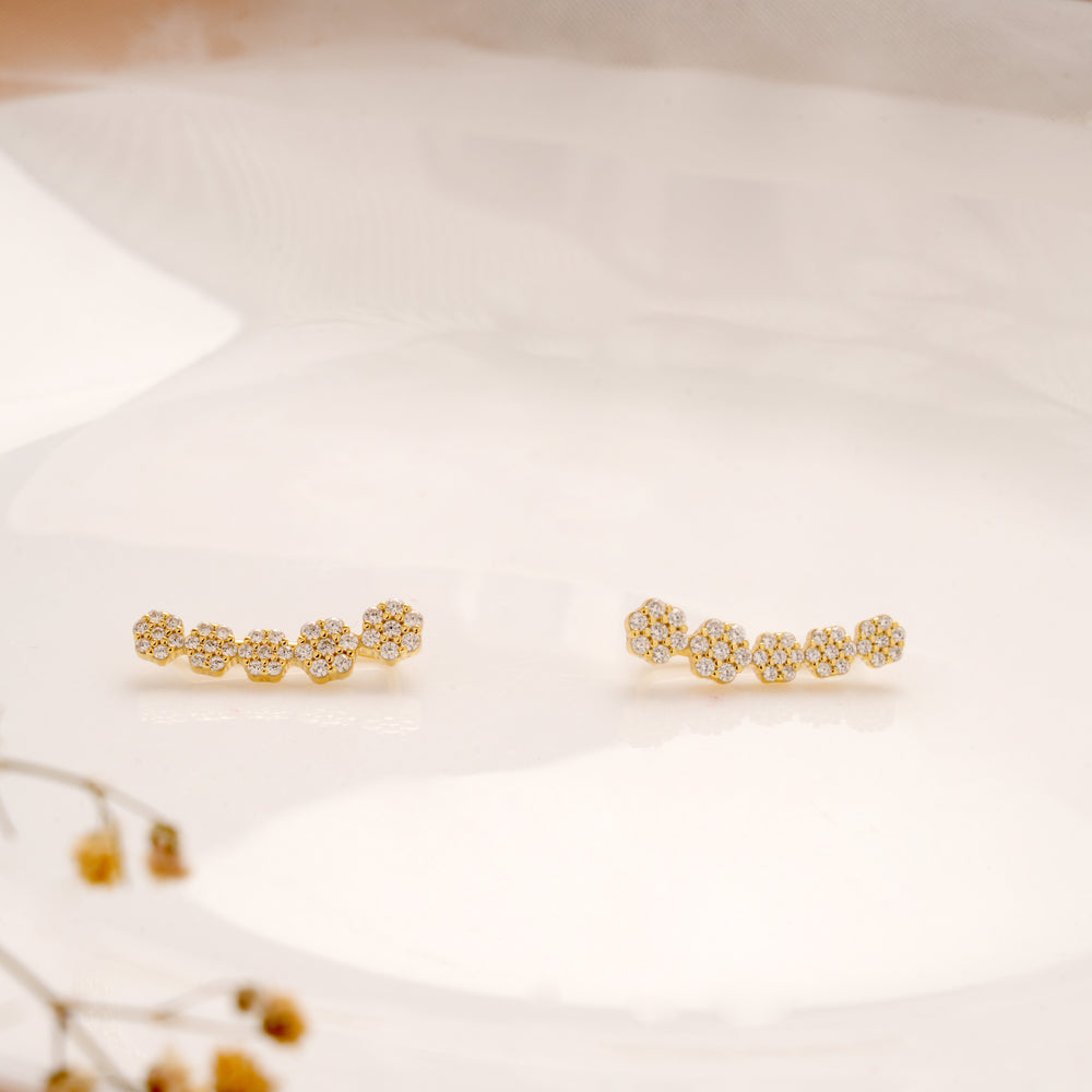 Ethnic Multi Blossom Stone Golden Crawlers