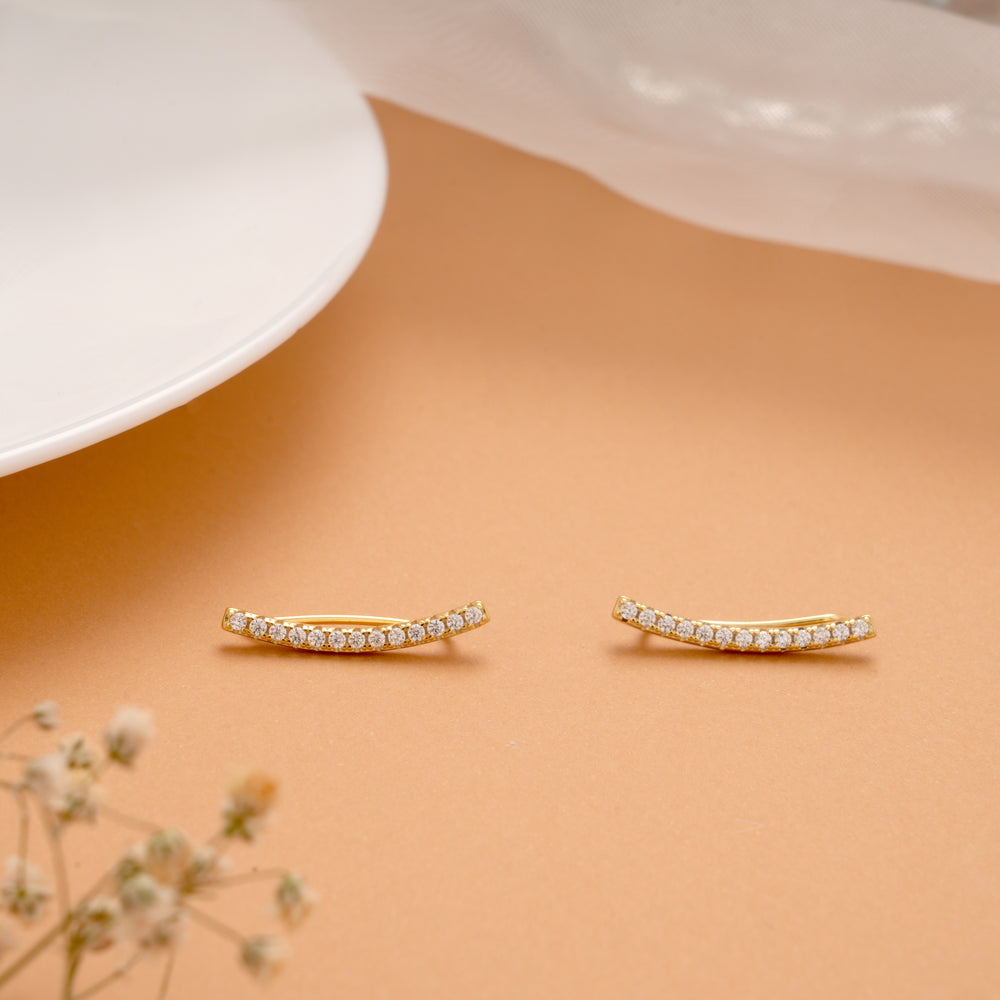 Regal Curved Stone Golden Ear Climbers
