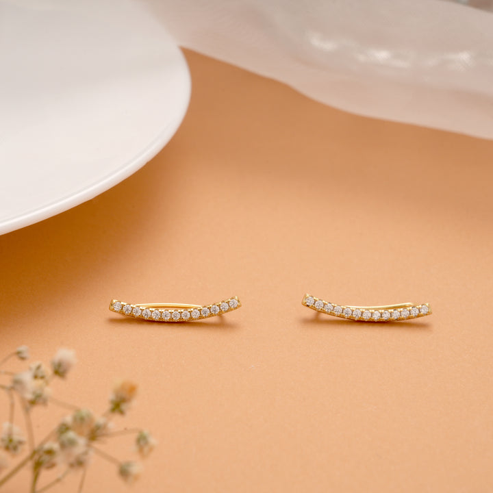 Regal Curved Stone Golden Ear Climbers