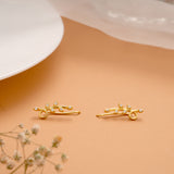 Ethnic Twisted Leafy Stone Golden Ear Crawlers