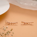 Dainty Multi Heart Silver Rose Gold Climbers