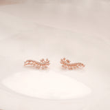 Fancy Cluster Stone Silver Rose Gold Climbers