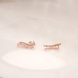 Fancy Cluster Stone Silver Rose Gold Climbers