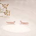 Heritage Round Stone Silver Rose Gold Climbers