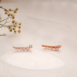 Heritage Round Stone Silver Rose Gold Climbers