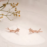 Beautiful Lilly Floral Leaf Silver Rose Gold Climbers