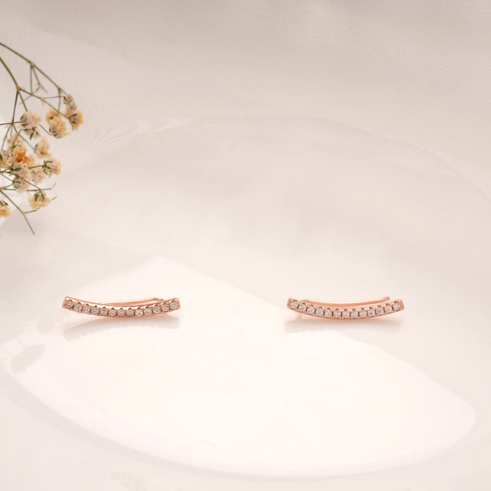 Radiant Line Stone Silver Rose Gold Climber