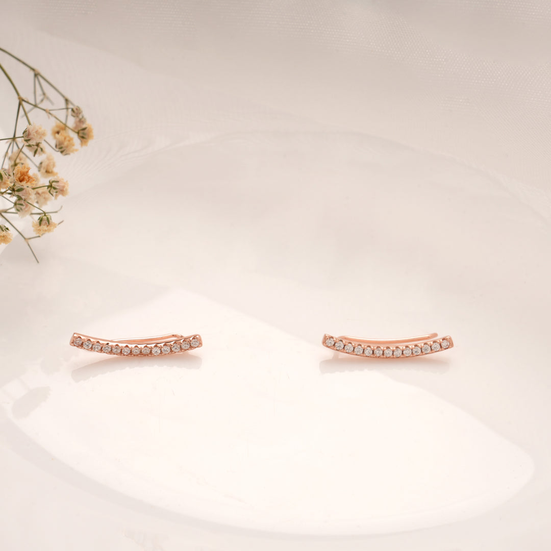 Radiant Line Stone Silver Rose Gold Climber