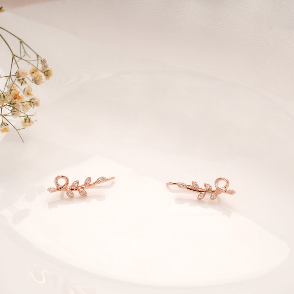 Lovely Twisted Stone Silver Rose Gold Climber