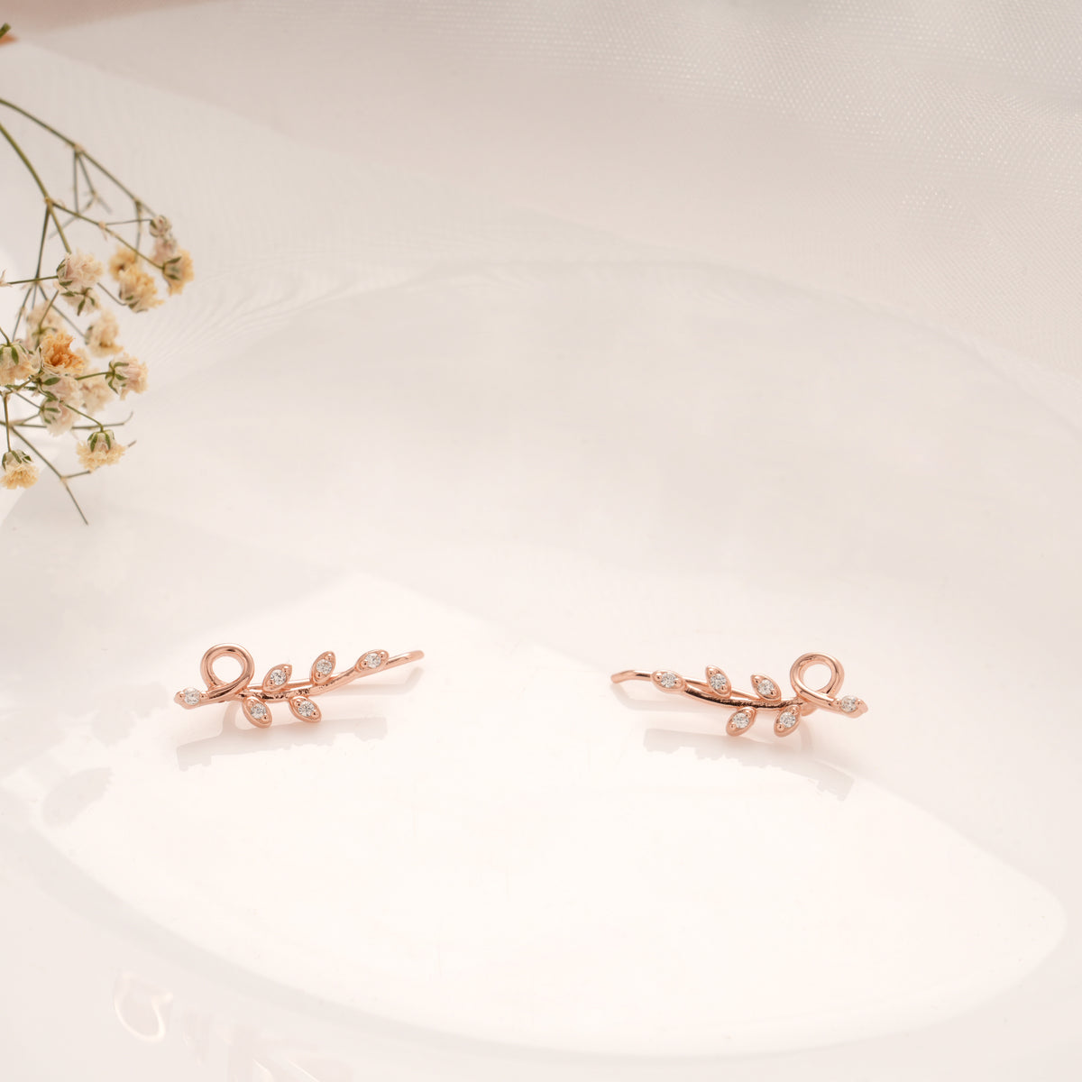 Lovely Twisted Stone Silver Rose Gold Climber