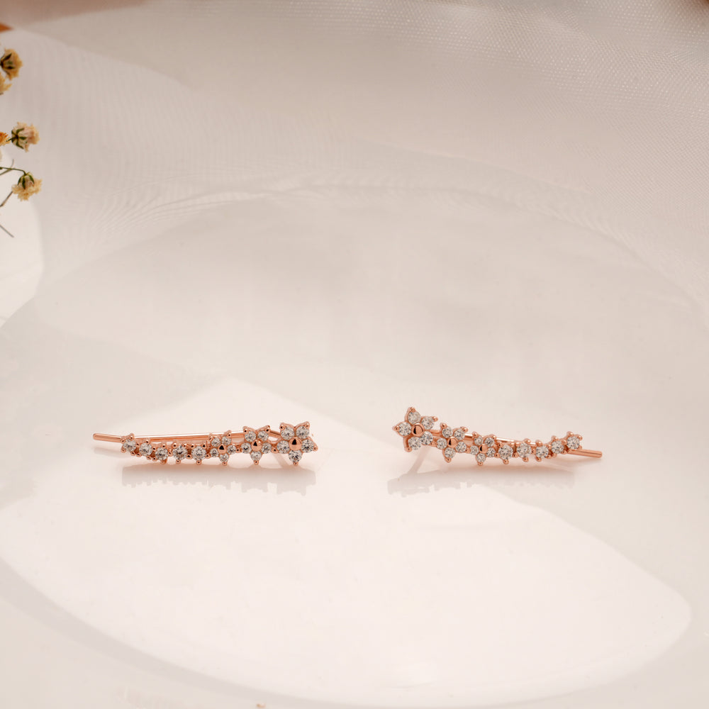 Cute Floral Design Silver Rose Gold Climber